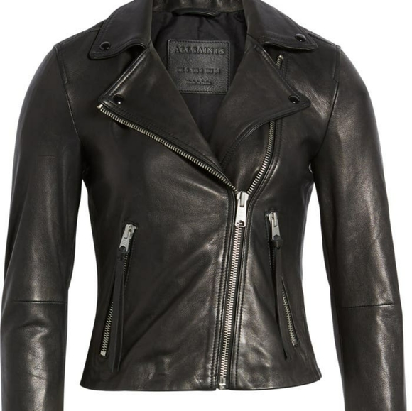 All Saints Jackets & Blazers - AllSaints Dalby Black Leather Jacket 6 NEW